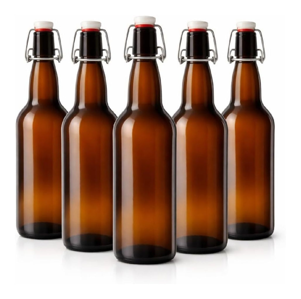 home made in Lot du 20 bouteilles en verre avec bouchon à étrier 500 ml Marron Avec bouchon à étrier À remplir soimême