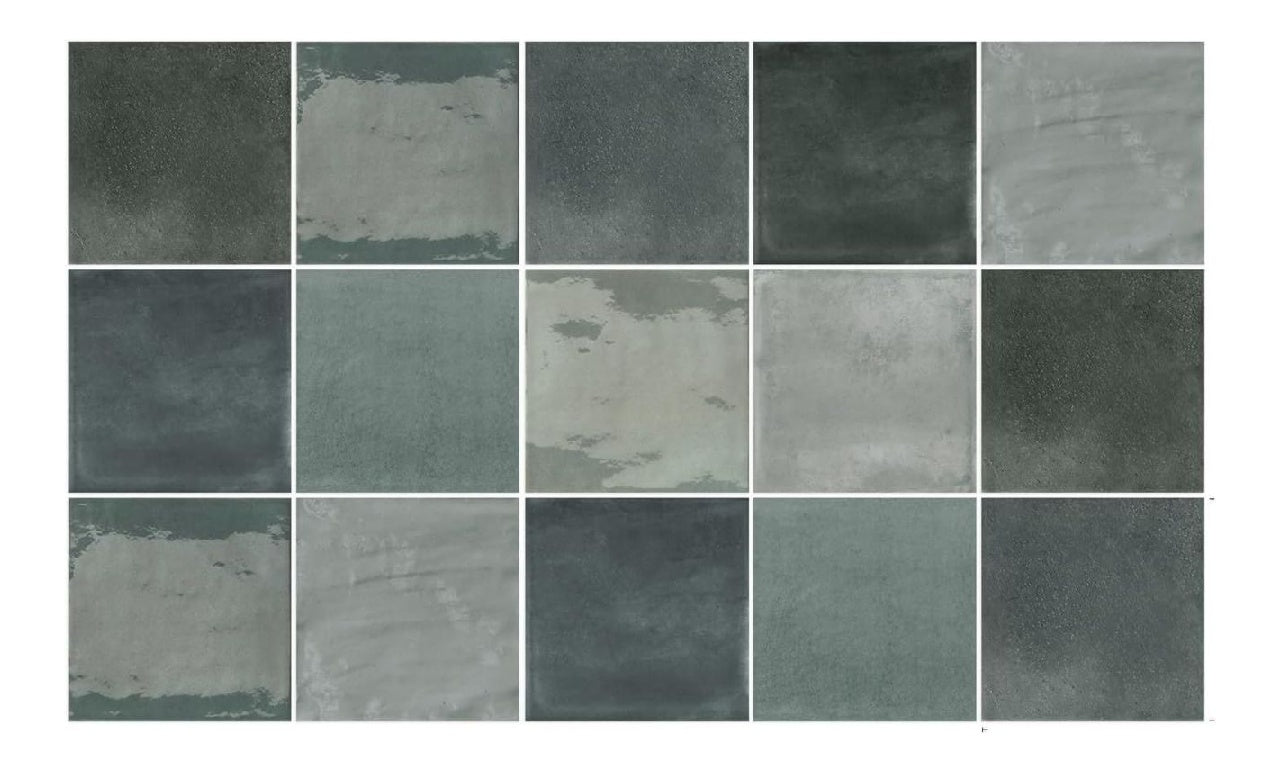 autocollants Stickers étanches – Gris Bleu Anthracite – 15 x 15 cm – Lot de 15 autocollants destiné à carrelage autoadhésifs en film – Rebord pour mur du salle de bain – Mur de cuisinette