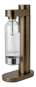 Gazéificateur d’eau avec bouteille gazéificateur haut de gamme pour liquide avec CO2 force de pétillement réglable design scandinave marron foncé métallisé
